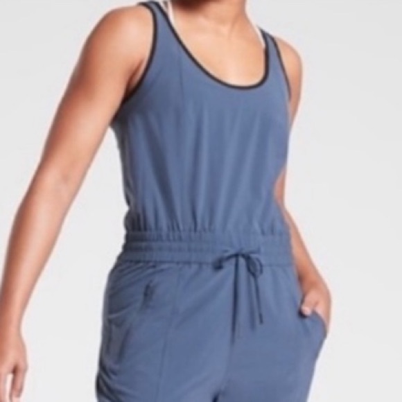 Athleta Unbound Jumpsuit Blue jogger medium - Picture 4 of 16